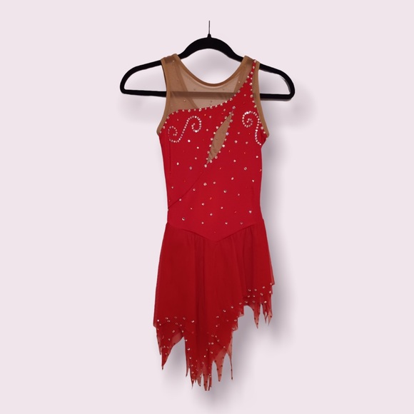 Del Arbour Other Del Arbour Red Figure Skating Dress With Stones